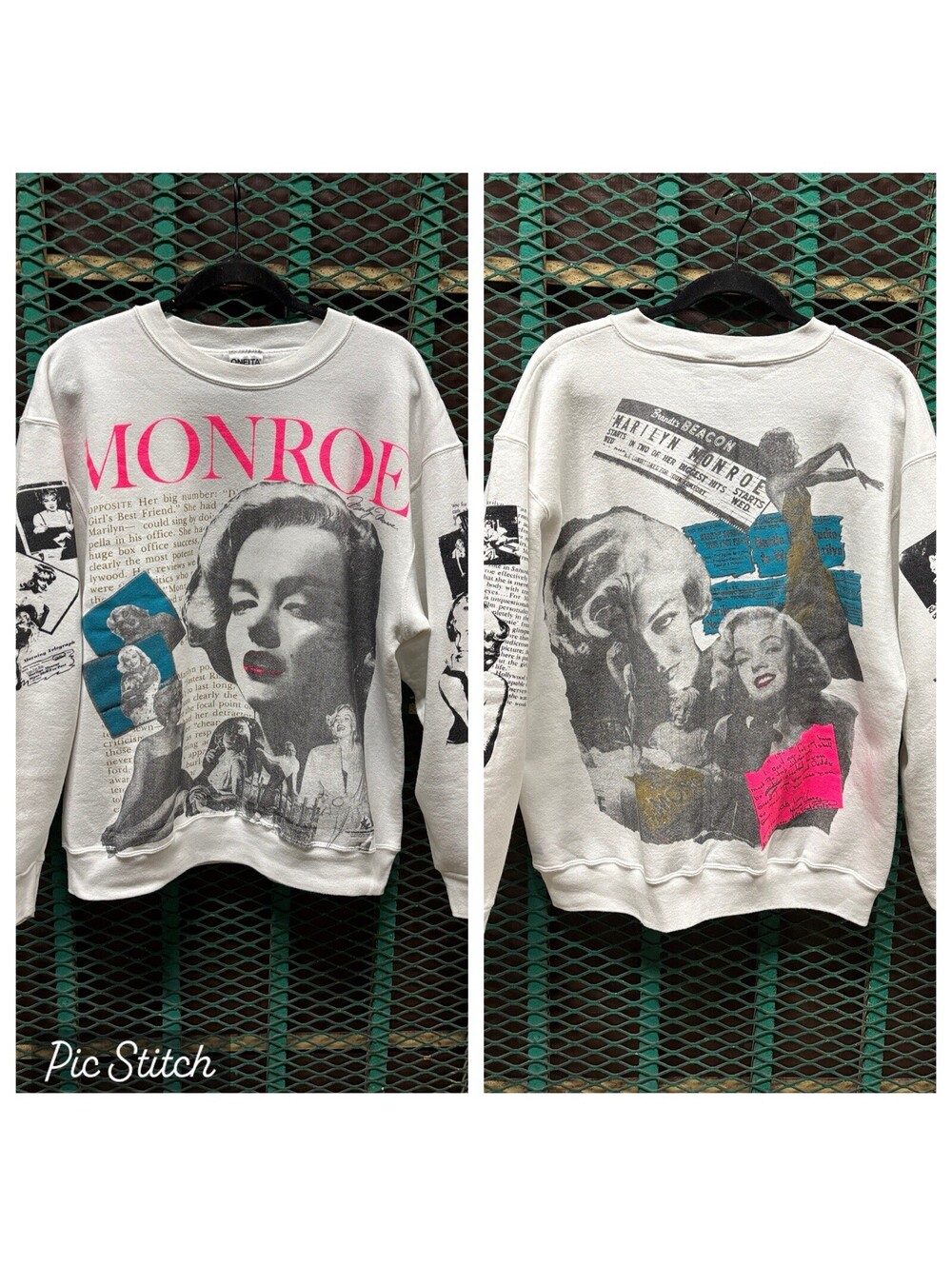 💎 SUPER RARE Marilyn Monroe XL AOP Sweatshirt Grail Vintage Shirt Oneita Tag